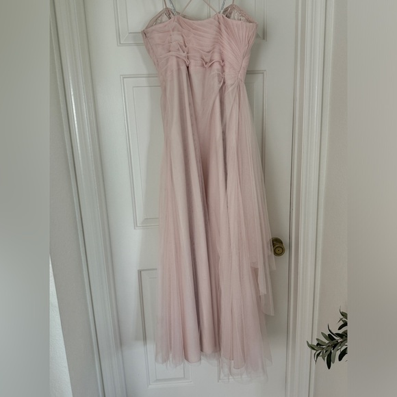 Blush pink Monique Lhuillier tulle bridesmaid dress - Picture 11 of 15
